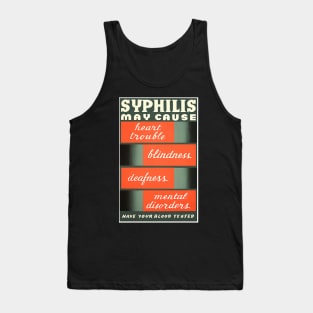 Restored WPA Public Health Poster for Syphilis Awareness - Green Tank Top